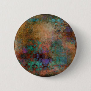 Bronze, Teal, Purple Abstract 2 Inch Round Button