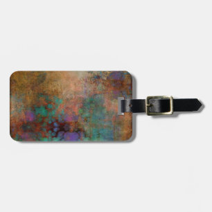 Bronze, Teal, Purple Abstract Luggage Tag