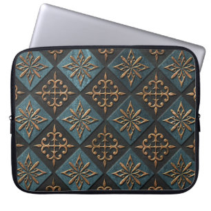 Bronze texture with carving pattern. laptop sleeve