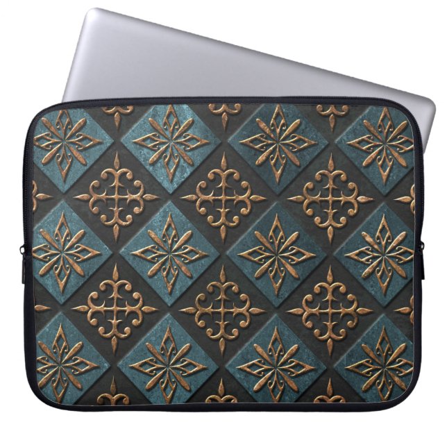 Bronze texture with carving pattern. laptop sleeve (Front)