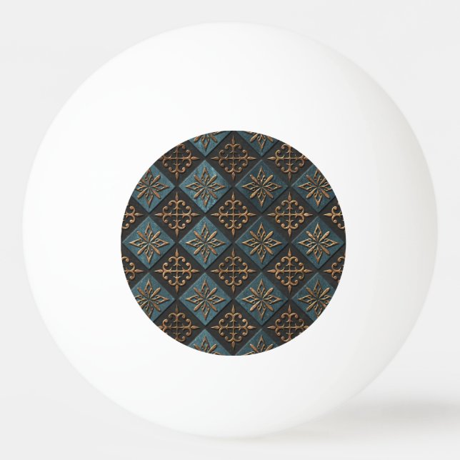Bronze texture with carving pattern. ping pong ball (Front)