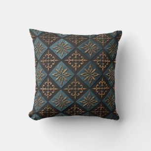 Bronze texture with carving pattern. throw pillow