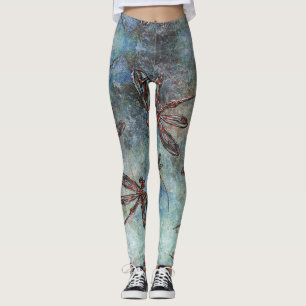 Bronze Tipped Dragonflies on a Magical Sky Leggings