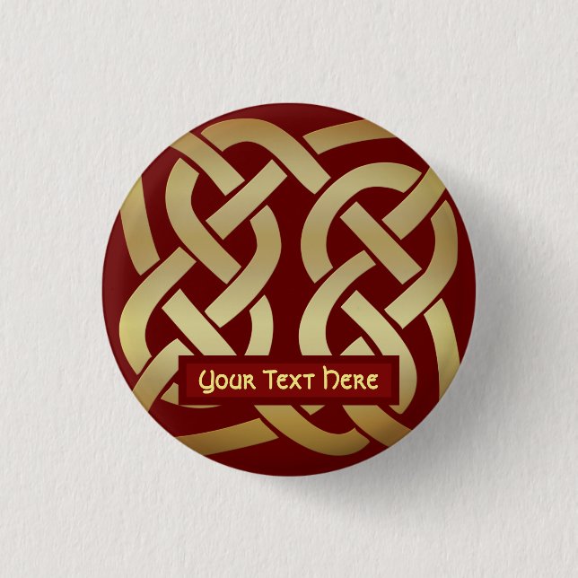 Bronze Tone Celtic Knot 1 Inch Round Button (Front)