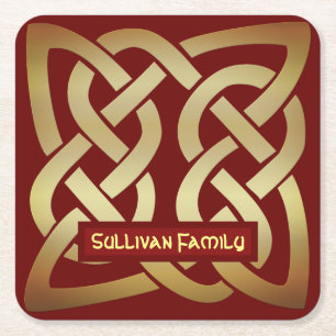 Bronze Tone Celtic Knot Square Paper Coaster