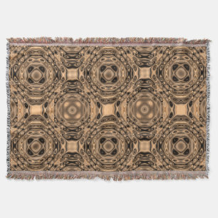 Bronze Tone Geometric Abstract Throw Blanket