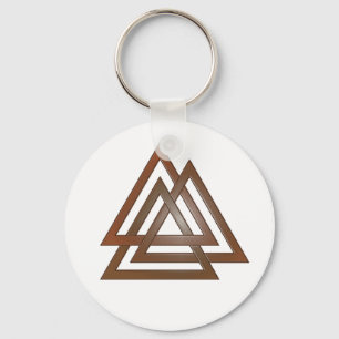 Bronze Valknut Keychain