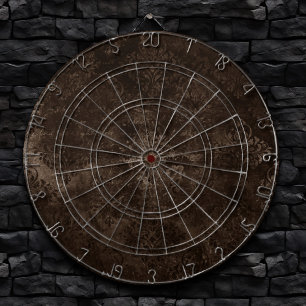 Bronze Velvet Damask Golden Brown Floral Grunge Dartboard
