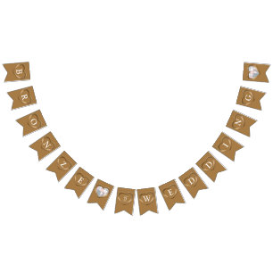 Bronze wedding 8th anniversary custom photo bunting flags