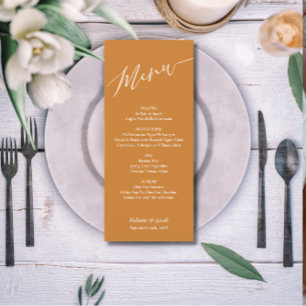 Bronze Wedding Flat Menu Card
