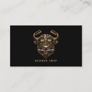 BronzeBuffalo Razor Barber Shop Logo Hair Stylist Business Card