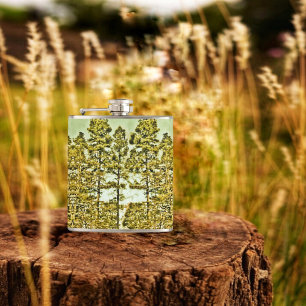Bronzed Trees Hip Flask