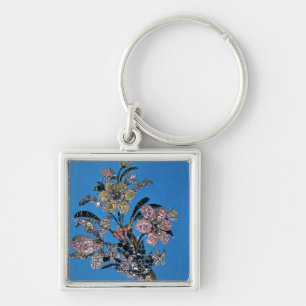 Brooch in form of large bouquet with brilliant keychain