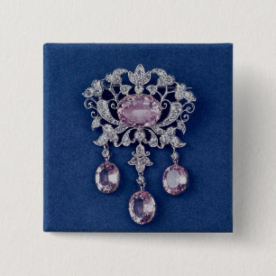 Brooch in shape of a flower, c.1780 2 inch square button