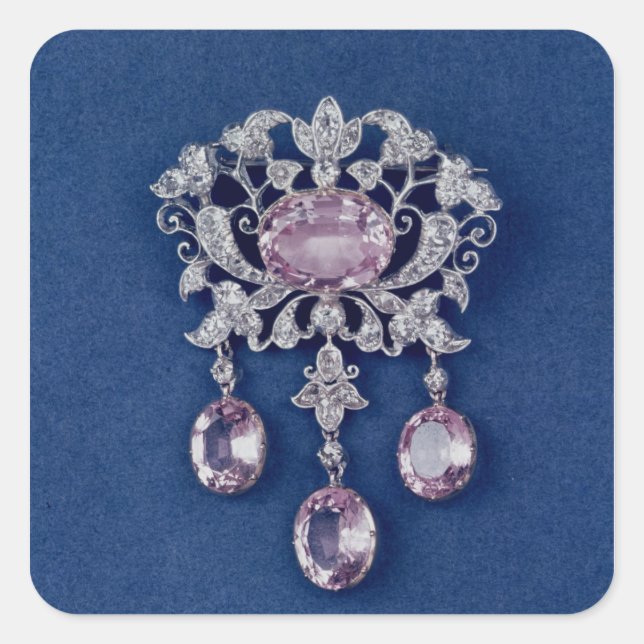 Brooch in shape of a flower, c.1780 square sticker (Front)