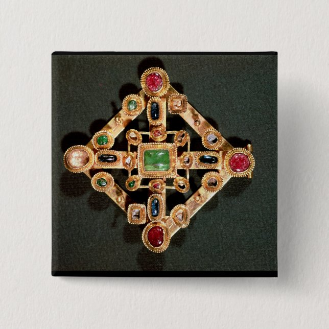 Brooch in the form of a Greek cross 2 Inch Square Button (Front)