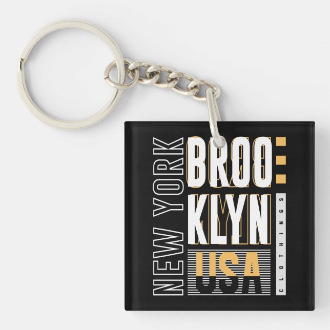 Brooclyn New York USA Urban Keychain (Front)