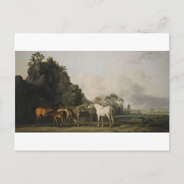 Brood Mares and Foals by George Stubbs Postcard (Front)