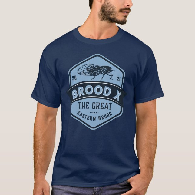 Brood X Cicadas The Great Eastern Brood Blue T-Shirt (Front)
