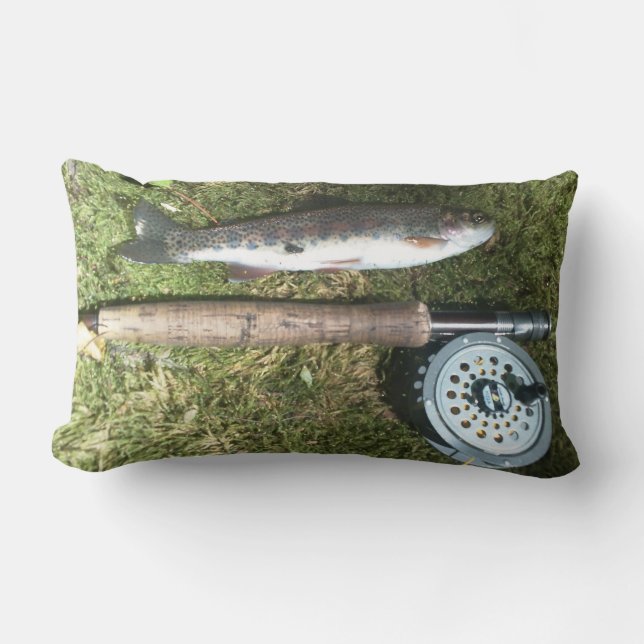 Brook and Rainbow trout pillow (Front)