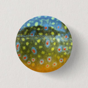 Brook Trout 1 Inch Round Button