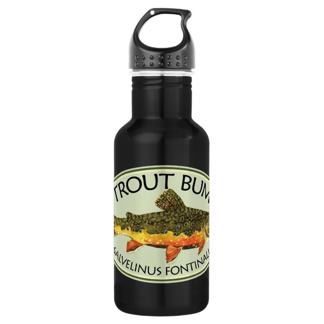Brook Trout Bum Humourous Fly Fishing 532 Ml Water Bottle (Front)