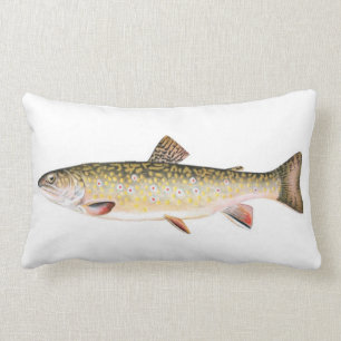 Brook Trout Fish Lumbar Pillow