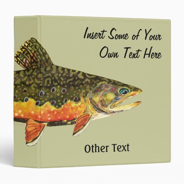 Brook Trout Fish Painting Binder (Front/Spine)