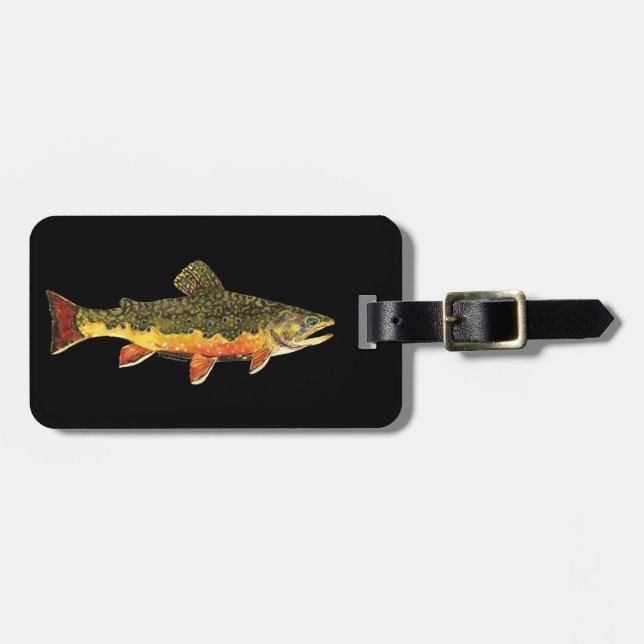 Brook Trout Fish Painting Luggage Tag (Front Horizontal)