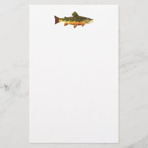 Brook Trout Fish Painting Stationery