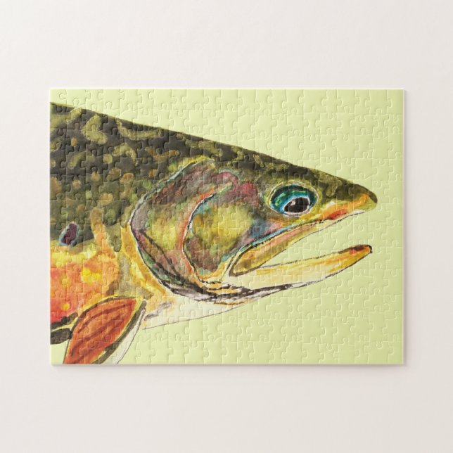 Brook Trout Fisherman Jigsaw Puzzle (Horizontal)