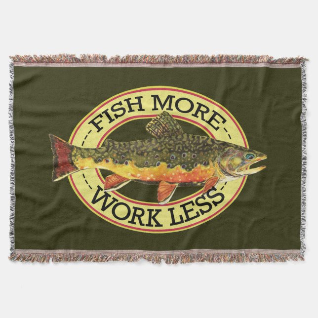 Brook Trout Fisherman's Throw Blanket (Front)