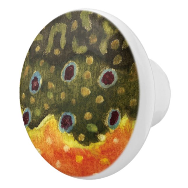Brook Trout Fishing Ceramic Knob (Right)