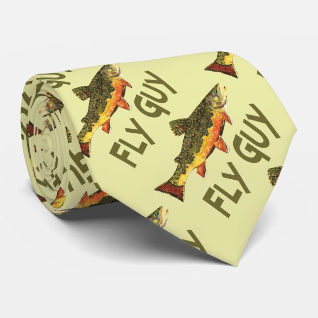 Brook Trout Fishing | Fly Guy Tie (Rolled)