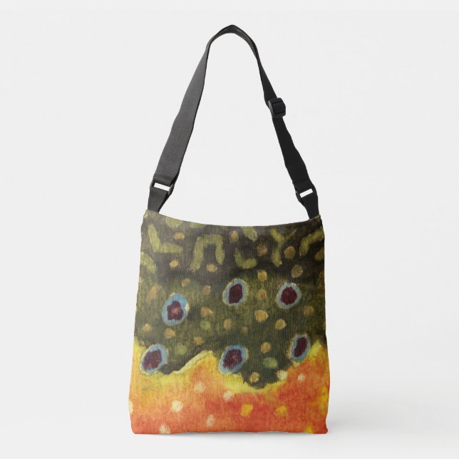 Brook Trout Fishing, Ichthyology Crossbody Bag (Front)