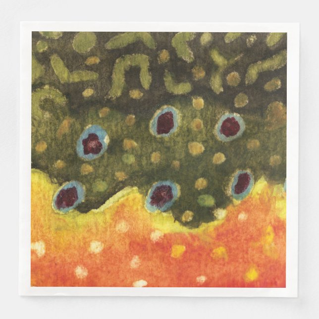 Brook Trout Fishing, Ichthyology Napkin (Front)