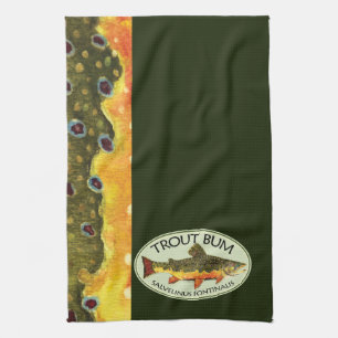 Brook Trout Fishing Kitchen Towel