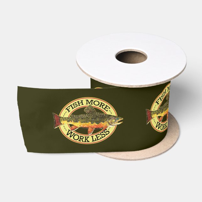 Brook Trout Fishing Satin Ribbon (Spool)