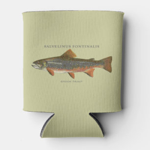 Brook Trout Fishing vintage illustration Can Cooler