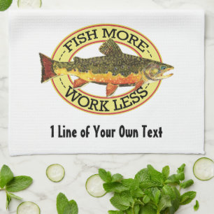 Brook Trout Fly Fisherman Kitchen Towel