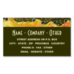 Brook Trout Fly Fisherman Magnetic Business Card