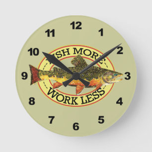 Brook Trout Fly Fisherman's Round Clock