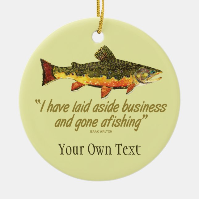 Brook Trout Fly Fishing Fisherman's Ceramic Ornament (Front)