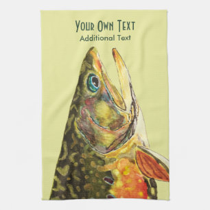 Brook Trout Fly Fishing, Ichthyology Kitchen Towel