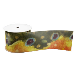 Brook Trout Fly Fishing Satin Ribbon