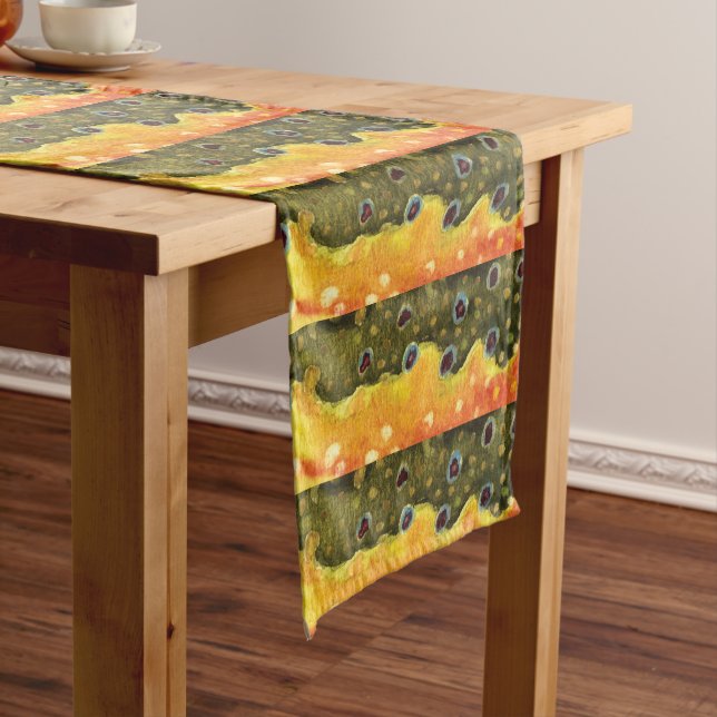 Brook Trout Fly Fishing Short Table Runner (In Situ)