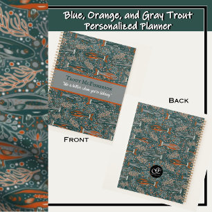Brook Trout Freshwater Fish Blue Orange Grey Planner