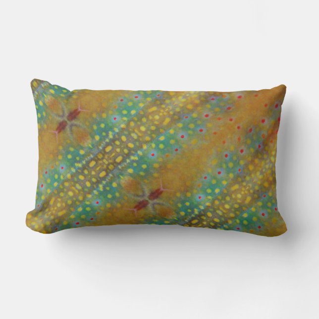 Brook  trout pattern print pattern lumbar pillow (Front)