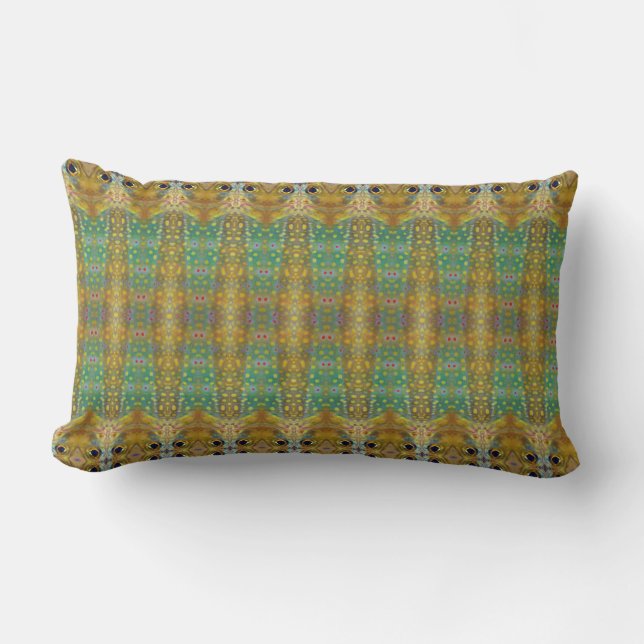 Brook  trout pattern print pattern lumbar pillow (Front)