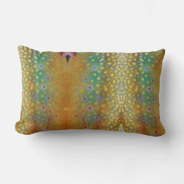 Brook  trout pattern print pillow (Front)